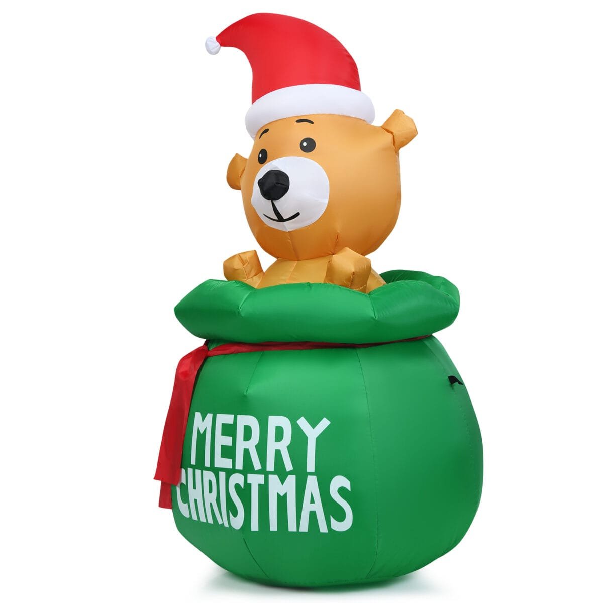 Pripučiamas kalėdinis meškinas su apšvietimu (Spalvotas)