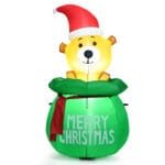 Pripučiamas kalėdinis meškinas su apšvietimu (Spalvotas)