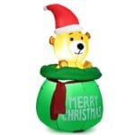 Pripučiamas kalėdinis meškinas su apšvietimu (Spalvotas)