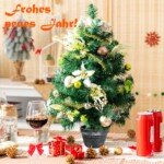 Apšviesta 60 cm mini kalėdinė eglutė (Žalia)