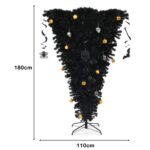 180 cm juoda dirbtinė eglutė su 270 violetinių LED lempučių (Juoda)