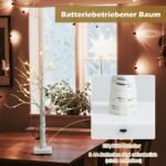 Apšviestas stalo berželis su 24 LED lemputėmis (Balta)