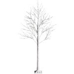 180 cm dirbtinis beržo medis su 48 LED švieselėmis (Balta)