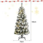 150 cm aukščio dirbtinė Kalėdų eglutė su 279 šakomis ir 140 LED lempučių (Žalia ir balta)