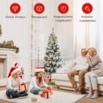 150 cm aukščio dirbtinė Kalėdų eglutė su 279 šakomis ir 140 LED lempučių (Žalia ir balta)