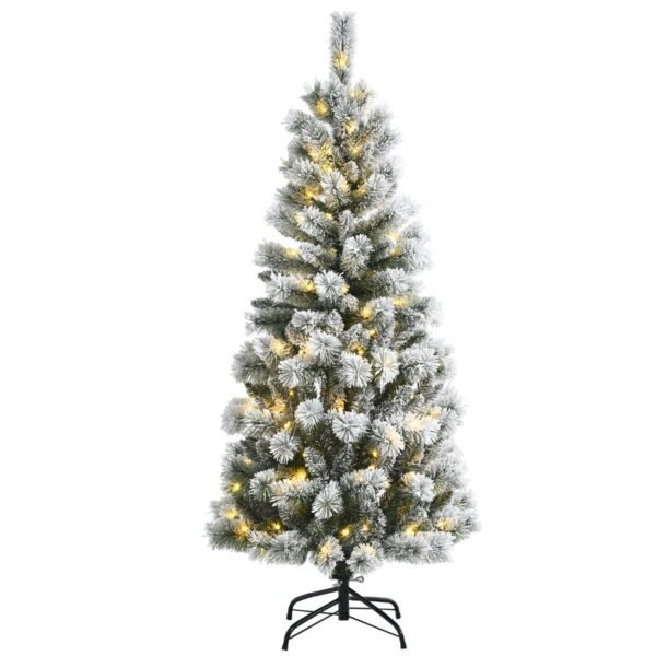 150 cm aukščio dirbtinė Kalėdų eglutė su 279 šakomis ir 140 LED lempučių (Žalia ir balta)