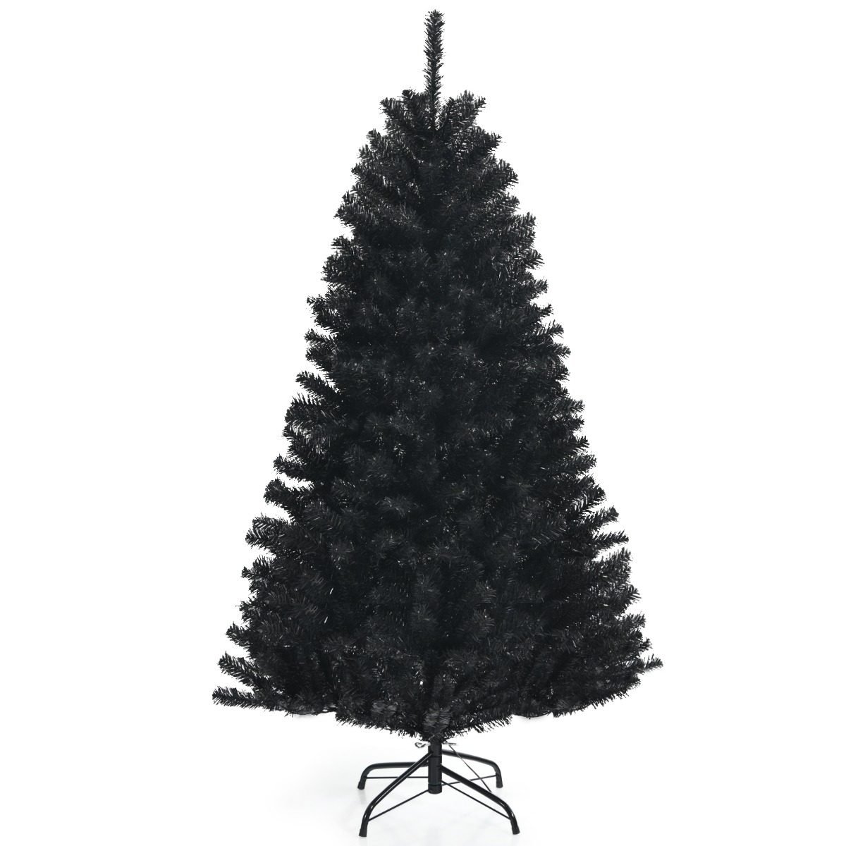 cm23517de_1_ Dirbtinė juoda Kalėdų eglutė su 180 violetinių LED žibintų (Juoda)