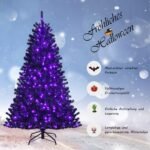 180 cm aukščio dirbtinė eglutė su 250 LED lempučių (Juoda)