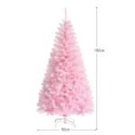 180 cm dirbtinė rožinė eglutė su blizgančių šakelių galiukais (Rožinė)