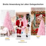 180 cm dirbtinė rožinė eglutė su blizgančių šakelių galiukais (Rožinė)