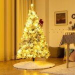 Dirbtinė kalėdinė eglutė su LED apšvietimu ir puošmenomis (Žalia ir balta)