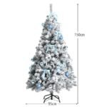 Dirbtinė kalėdinė eglutė su LED apšvietimu ir puošmenomis (Žalia ir balta)