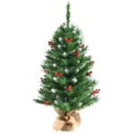 Kalėdinė eglutė su raudonomis uogomis (Žalia)