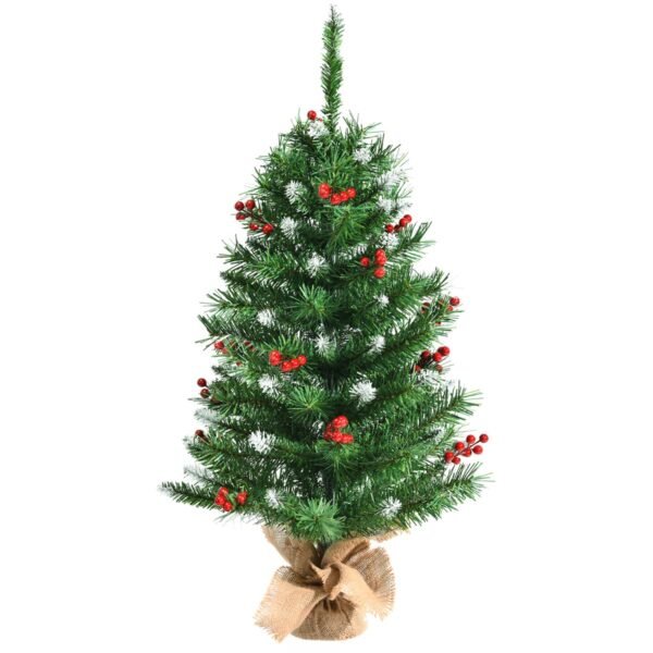 Kalėdinė eglutė su raudonomis uogomis (Žalia)