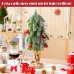 Miniatiūrinė kalėdinė eglutė su sniegu (Žalia ir balta)