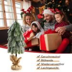 Miniatiūrinė kalėdinė eglutė su sniegu (Žalia ir balta)