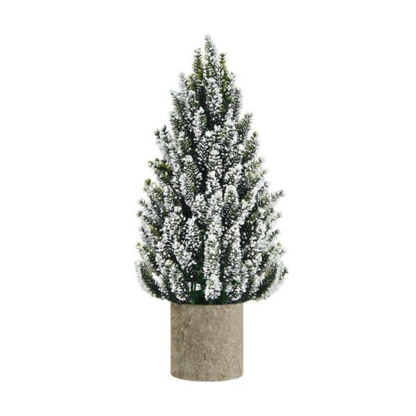 Miniatiūrinė Kalėdinė eglutė su baltomis snaigėmis 47 cm (Žalia ir balta)