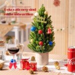 Stalo kalėdinė eglutė 47 cm su 170 šakelių ir 14 pušies kankorėžių (Žalia)