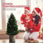 Stalo kalėdinė eglutė 47 cm su 170 šakelių ir 14 pušies kankorėžių (Žalia)