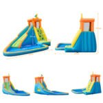 Pripučiama vandens pilis su čiuožykla ir laipiojimo sienele (Spalvota)