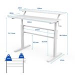 Reguliuojamo aukščio stalas su monitoriaus atrama (Balta)