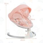 Reguliuojama nešiojama kūdikio supynė su „Bluetooth“ ir pulteliu (Rožinė)