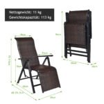 Sulankstomos sodo kėdės su reguliuojama atlošo padėtimi (Ruda)