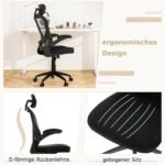 Ergonomiška biuro kėdė su reguliuojama galvos ir juosmens atrama (Juoda)
