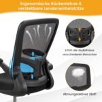 Ergonomiška kompiuterio kėdė su aukštu atlošu ir reguliuojama atrama (Juoda)