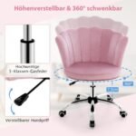 Reguliuojamo aukščio biuro kėdė su ratukais ir ergonomišku dizainu (Rožinė)