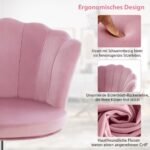 Reguliuojamo aukščio biuro kėdė su ratukais ir ergonomišku dizainu (Rožinė)