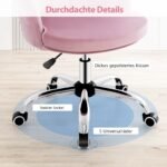 Reguliuojamo aukščio biuro kėdė su ratukais ir ergonomišku dizainu (Rožinė)