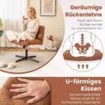 Ergonomiška biuro kėdė su minkštu užvalkalu ir plačia sėdyne (Ruda)