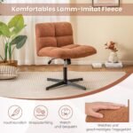 Ergonomiška biuro kėdė su minkštu užvalkalu ir plačia sėdyne (Ruda)