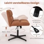 Ergonomiška biuro kėdė su minkštu užvalkalu ir plačia sėdyne (Ruda)