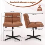Ergonomiška biuro kėdė su minkštu užvalkalu ir plačia sėdyne (Ruda)