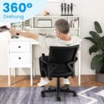 Ergonomiška biuro kėdė su juosmens atrama ir supynėmis (Juoda)