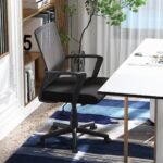 Ergonomiška biuro kėdė su juosmens atrama ir supynėmis (Juoda)