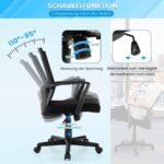 Ergonomiška biuro kėdė su juosmens atrama ir supynėmis (Juoda)