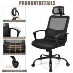 Ergonomiška biuro kėdė su juosmens atrama (Juoda)