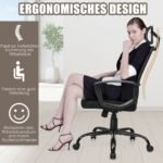 Ergonomiška biuro kėdė su juosmens atrama (Juoda)