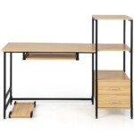 Rašomasis stalas su didele daiktų laikymo erdve (Natūrali)