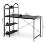 Biuro stalas su lentynomis (Juoda)