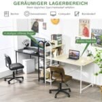 Biuro stalas su lentynomis (Juoda)