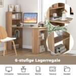 Rašomasis stalas su integruota lentynų sistema (Natūrali)