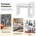 Darbo stalas su stalčiumi ir atviromis lentynomis (Balta)