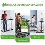 Reguliuojamo aukščio stalas ant ratukų 95 x 52 cm (Juoda)