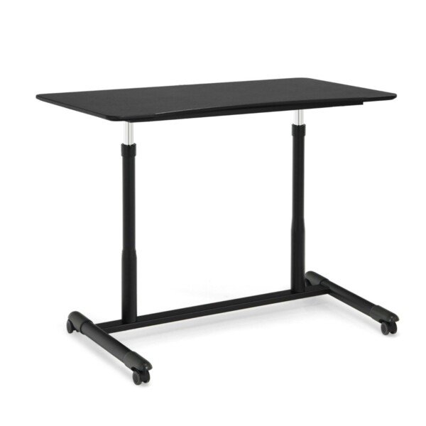 Reguliuojamo aukščio stalas ant ratukų 95 x 52 cm (Juoda)