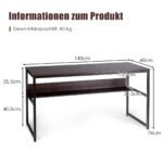 Darbo stalas su papildoma lentyna (Ruda)