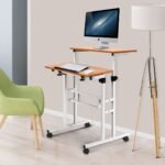 Reguliuojamo aukščio mobilus stovimas stalas (Natūrali)